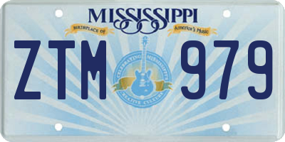 MS license plate ZTM979