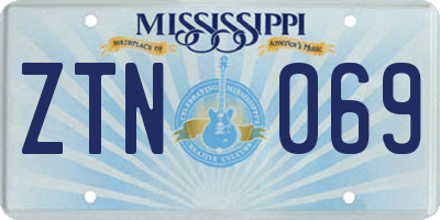 MS license plate ZTN069