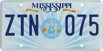 MS license plate ZTN075