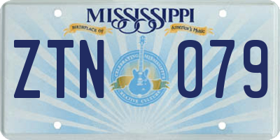 MS license plate ZTN079