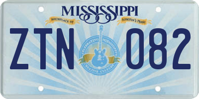 MS license plate ZTN082