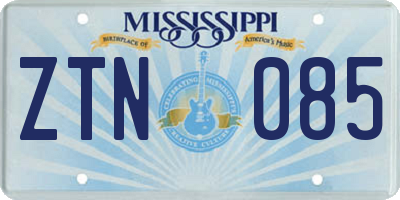 MS license plate ZTN085