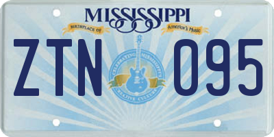 MS license plate ZTN095