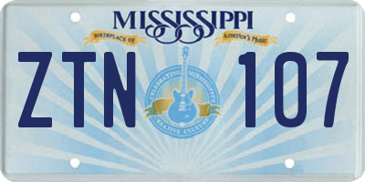 MS license plate ZTN107