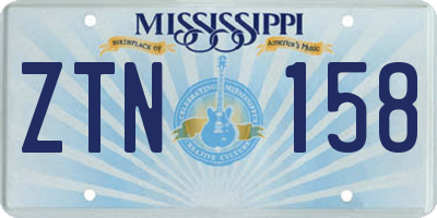 MS license plate ZTN158