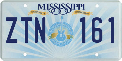 MS license plate ZTN161