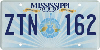 MS license plate ZTN162