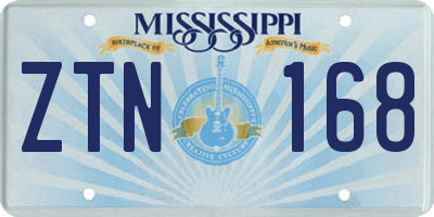 MS license plate ZTN168