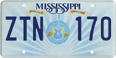 MS license plate ZTN170