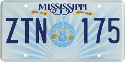 MS license plate ZTN175