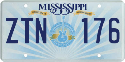 MS license plate ZTN176