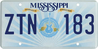MS license plate ZTN183