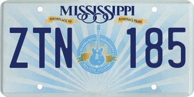 MS license plate ZTN185