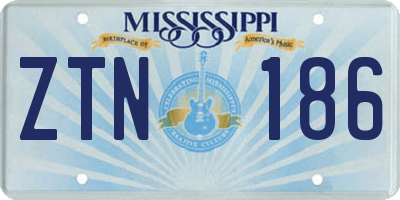 MS license plate ZTN186