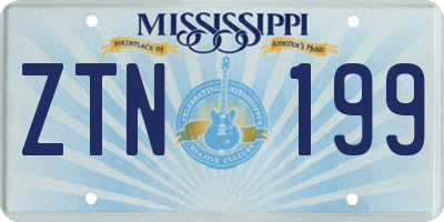 MS license plate ZTN199