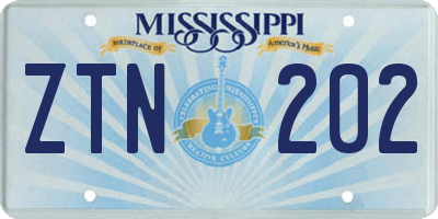 MS license plate ZTN202
