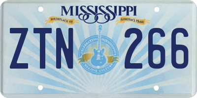 MS license plate ZTN266