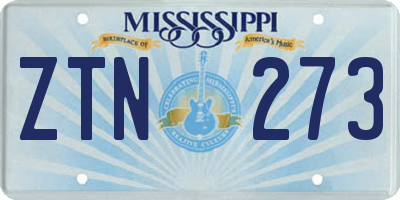 MS license plate ZTN273