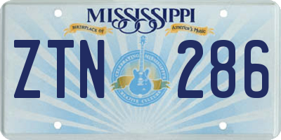 MS license plate ZTN286