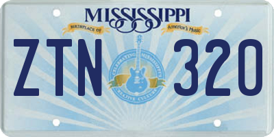 MS license plate ZTN320