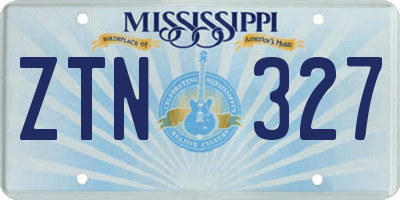 MS license plate ZTN327