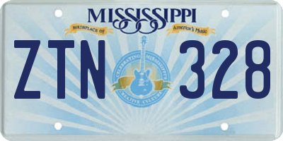 MS license plate ZTN328