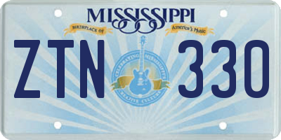 MS license plate ZTN330