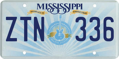 MS license plate ZTN336