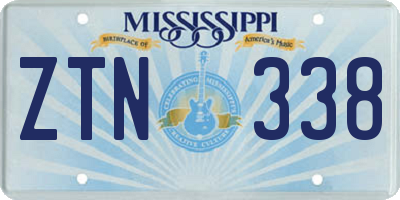 MS license plate ZTN338
