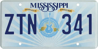 MS license plate ZTN341