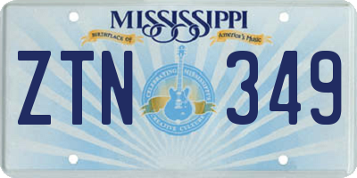 MS license plate ZTN349