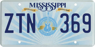 MS license plate ZTN369