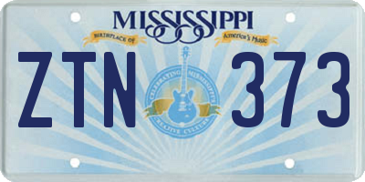 MS license plate ZTN373