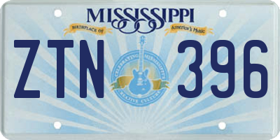 MS license plate ZTN396