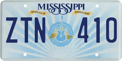 MS license plate ZTN410