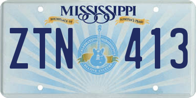 MS license plate ZTN413