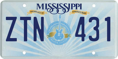 MS license plate ZTN431
