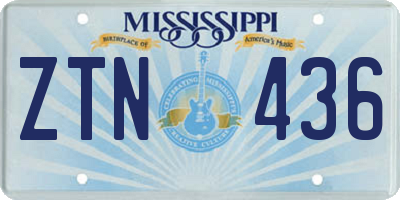 MS license plate ZTN436