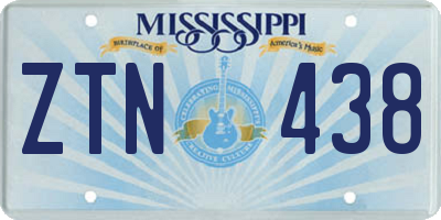 MS license plate ZTN438