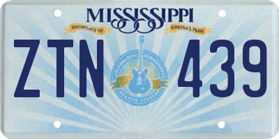 MS license plate ZTN439