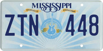 MS license plate ZTN448