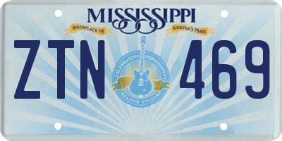 MS license plate ZTN469