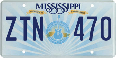 MS license plate ZTN470