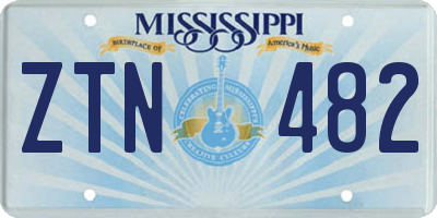 MS license plate ZTN482