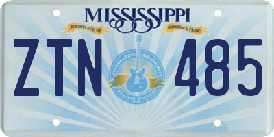 MS license plate ZTN485