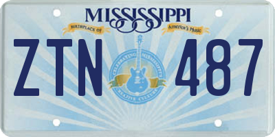 MS license plate ZTN487