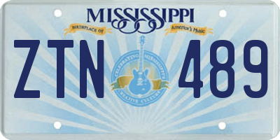 MS license plate ZTN489
