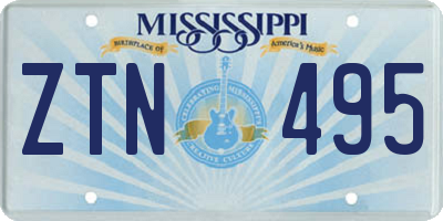 MS license plate ZTN495