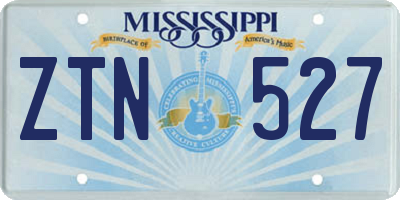MS license plate ZTN527