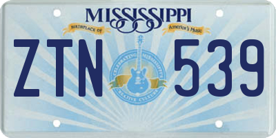 MS license plate ZTN539